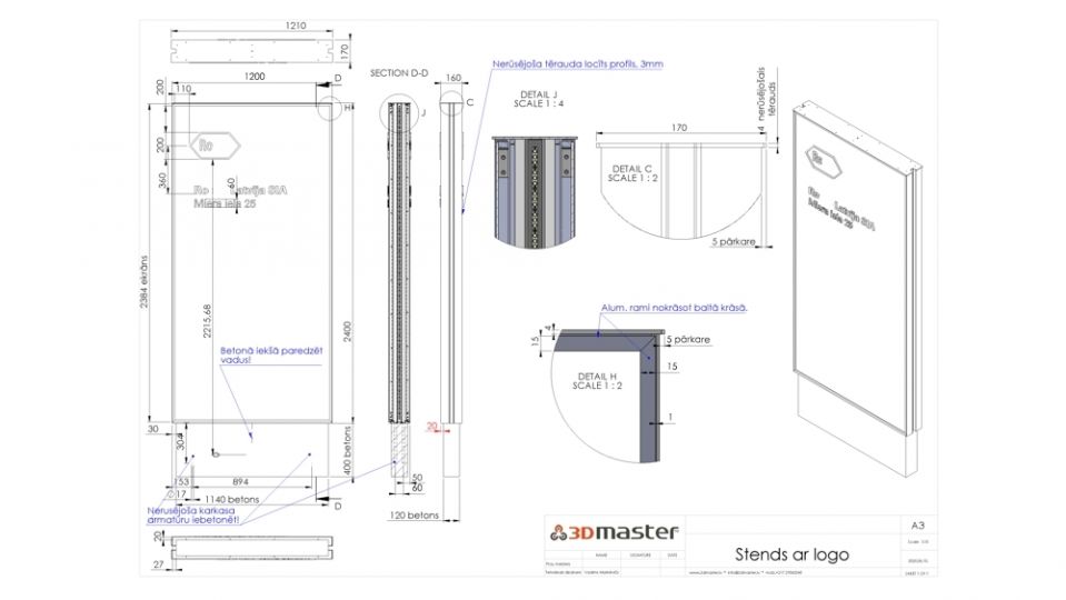 Reklāmas stends Miera 25 - 3DMaster