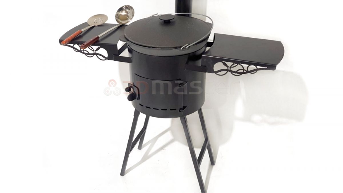 Бюджетная печь с трубой-3Dmaster