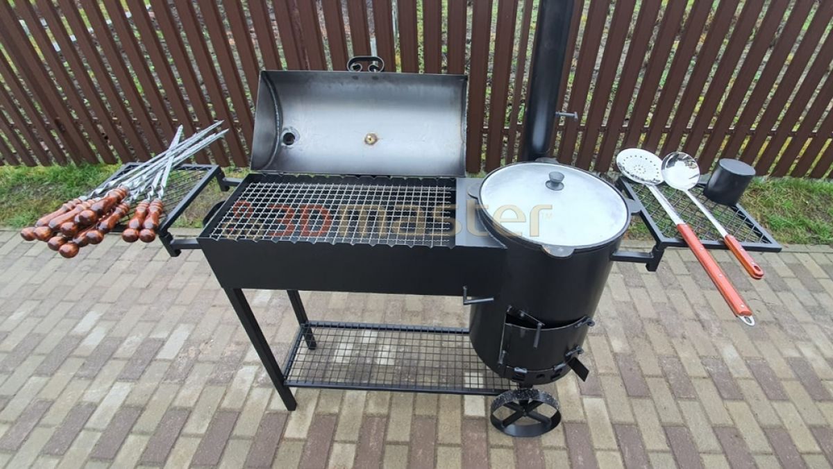 Nopirkt krāsni ar mangalu un kūpinātavu (kazans 12l)-3DMaster