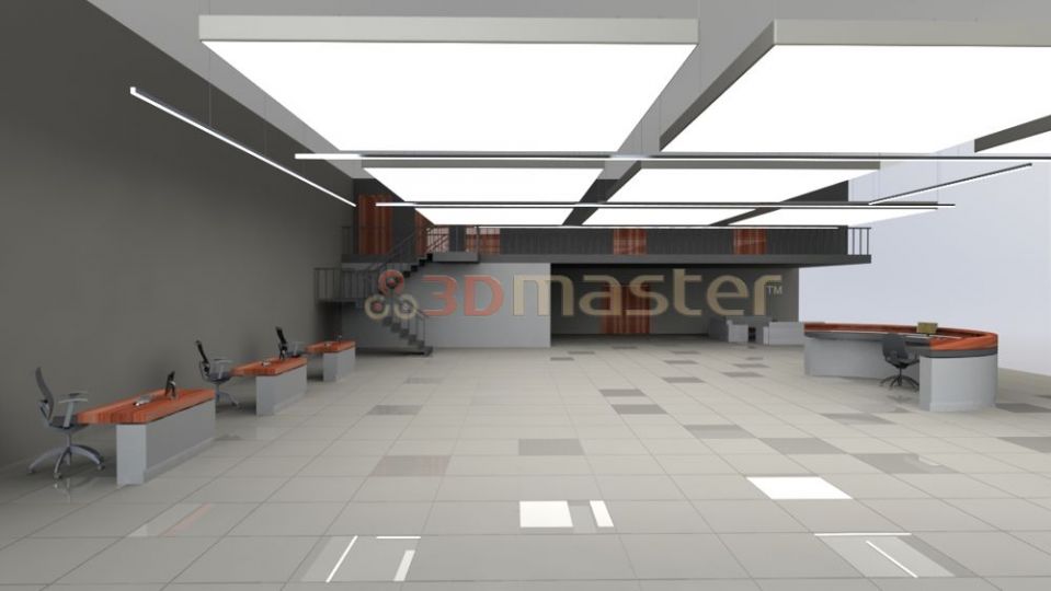 Autosalona apgaismojuma projekts-3DMaster