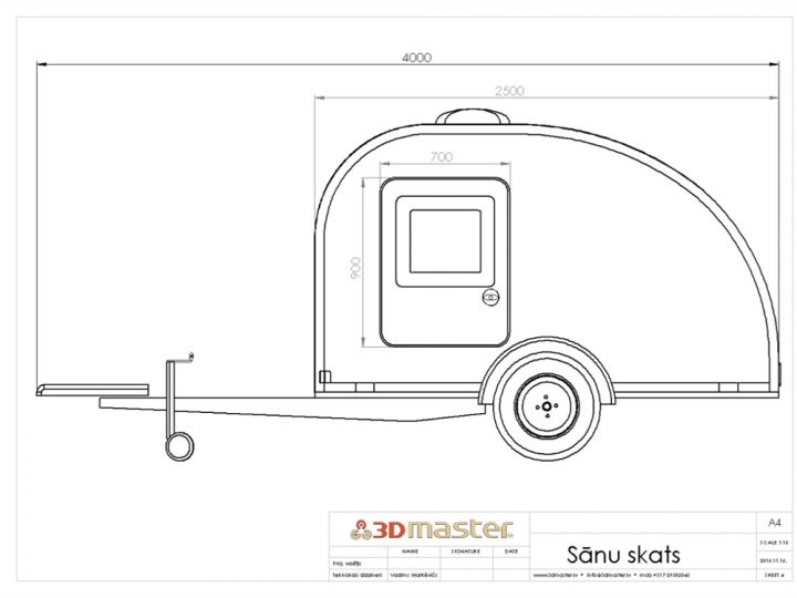 Namiņa projekts uz riteņiem - Kulba-3DMaster