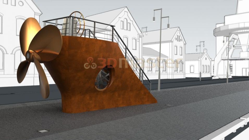 Sabiedriskais objekts - Dzenskrūve uz skata laukuma-3DMaster