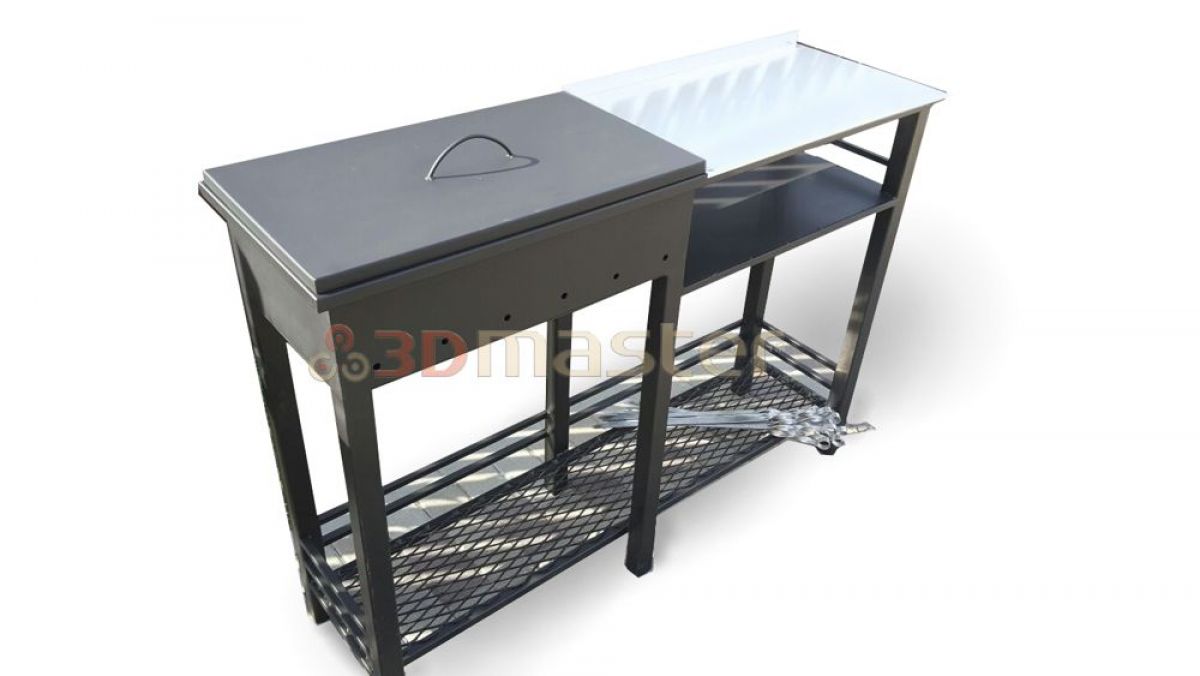 Buy a double barbecue with a shelf-3DMaster
